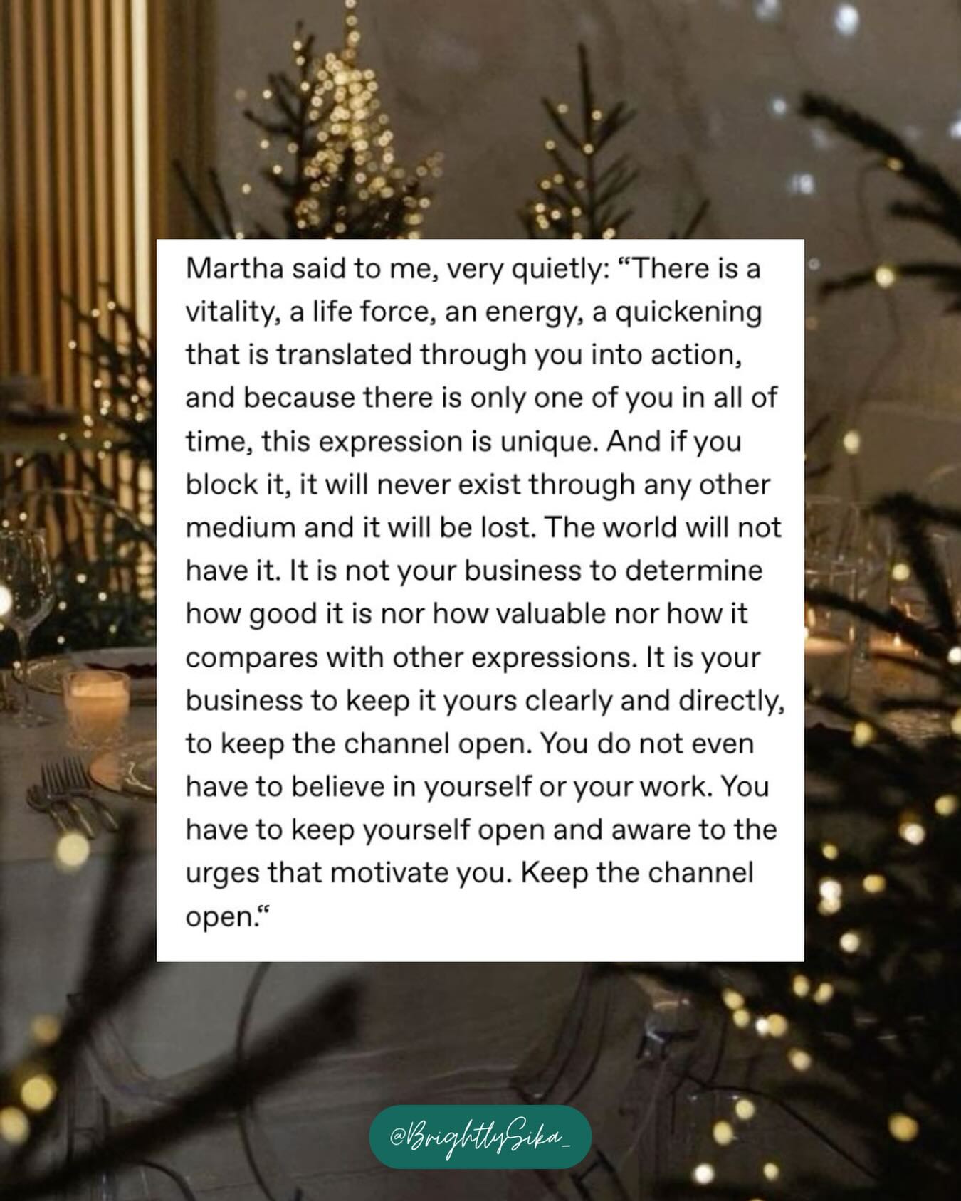 "There is only one of you in all of time"

Been feeling pulled to all meditations on authenticity and being true to you. 

Do you feel like you're showing up as the you-est you lately? I feel like I've grown distant from me. 

I miss her ❤️

#authenticity #selfexpression #creativityquote